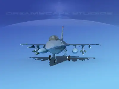 Gen Dyn F-16A Falcon V16 USAF 3D model