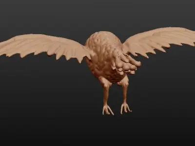 owl sculpted 3D model