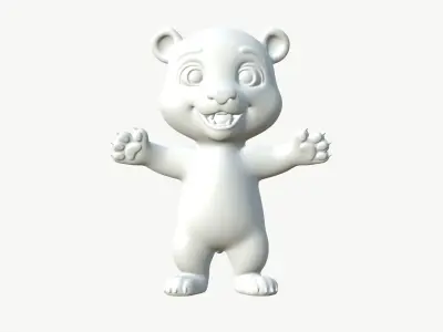 High-Quality Smiling Cartoon Lion 3D model