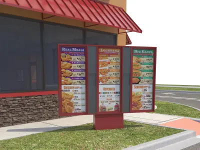 Retail-027 Popeyes With Site 3D model