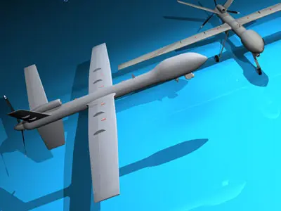 Predator two unmanned aerial vehicles 3D model