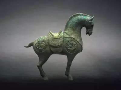 Carving Horse And Marble Stone Horse 3D model