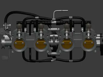 Throttle Engine Z900 Low-poly 3D model