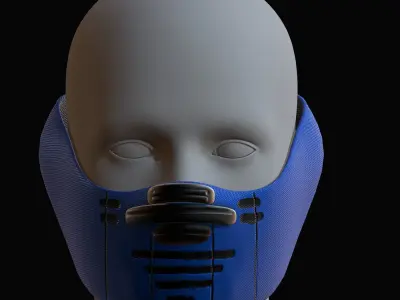Gas mask helmet 3d model scifi Low-poly  Low-poly 3D model 562