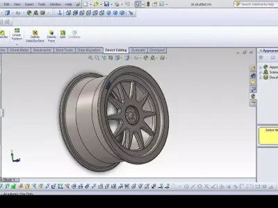studded racing tyre and 17 steel rim Free 3D model