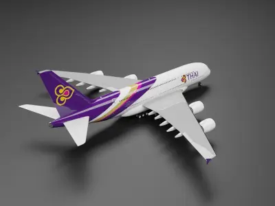 Airbus A380-800 THAI Livery 3D model
