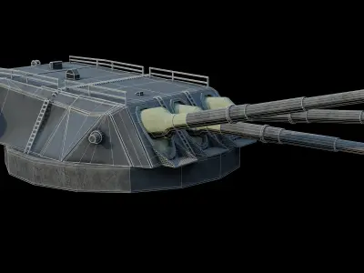 Type 94 naval gun 3D model