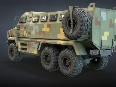 KrAZ Shrek and Fiona MPV Low-poly 3D model