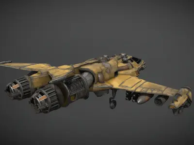 10Assault-craft spaceship 3D model