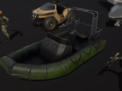 Military  low props Low-poly 3D model