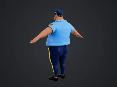 Cartoon Police Rigged Low-poly 3D model