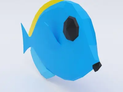 Ambly Fish low poly 3d model  Low-poly 3D model