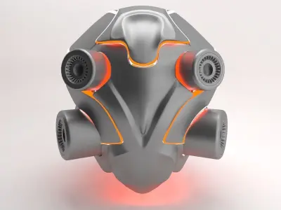 Space Sci-fi helmet armour 3D model