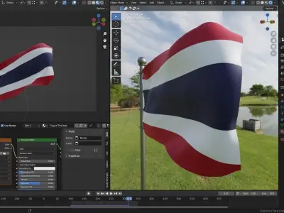 Animated Thailand Flags 3D model