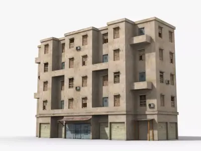 Arab Middle East Building x14 Low-poly 3D model