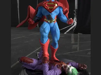 x2  Superman kills the Joker DC Comics stl 3d printing 3D print model