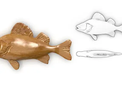 Fish 3d print 3d model stl obj wooden 3D model