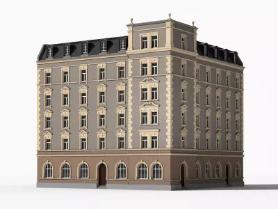 European residence 5 Low-poly 3D model
