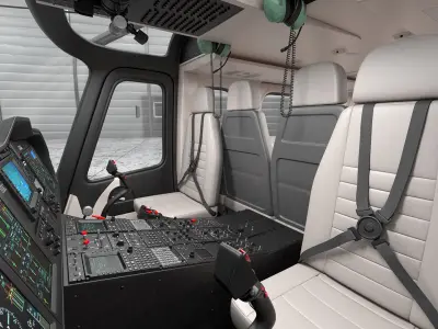 Helicopter Pilot Cabin 3D model