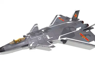 Chengdu J-20 Low-poly PBR Low-poly 3D model