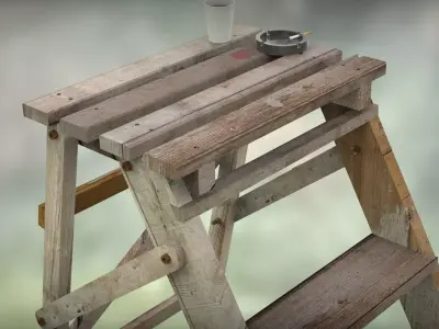 Step Ladder and Props 3D model