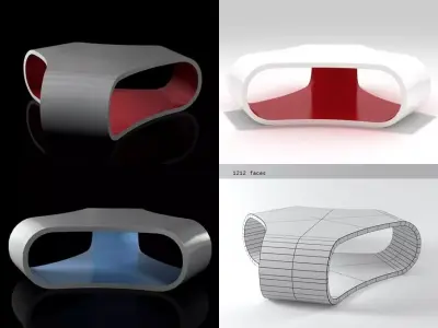 Pants four different coffee tables Free 3D model