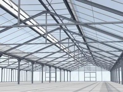 Glass Greenhouse Frame Structure 3D model
