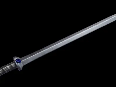 Blueblack legend of zelda sword Free low-poly 3D model