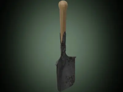 Military shovel Kleines Schanzzeug M1874 Feldspaten Low-poly 3D model