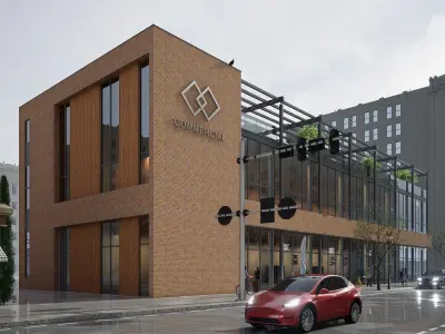 building commercial Low-poly 3D model