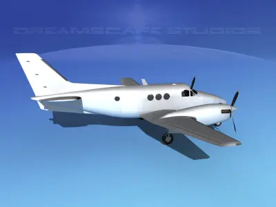 Beechcraft C-6 Transport Bare Metal 3D model