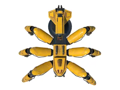 Mecha Spider robot Low-poly 3D model