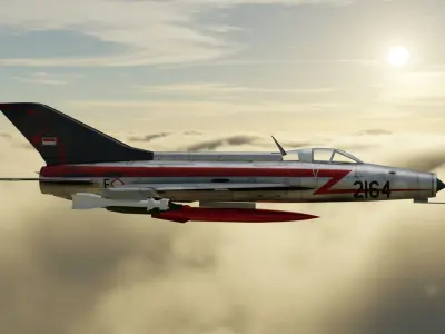 Low Poly MiG 21 F-13 Indonesian Air Force AURI Low-poly 3D model
