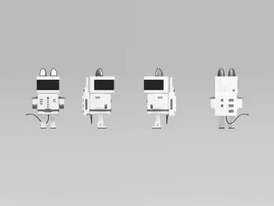 Spaceman robot and car 3D model