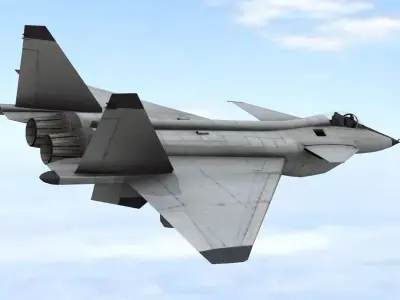 Fighter Jet Flying In Sky Plane V03 Low Poly 3D Model Low-poly 3D model