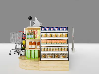 Supermarket Shop Store Elements checkout 7 3D model