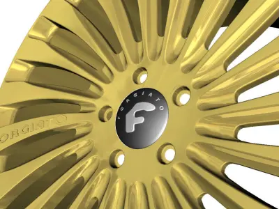 Wheel Model Forgiato Autonomo-M Gold 3D model