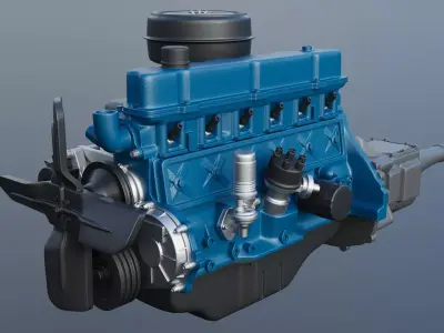240 CID Straight-Six Engine  3D print model