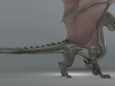 goat dragon - low poly Free low-poly 3D model