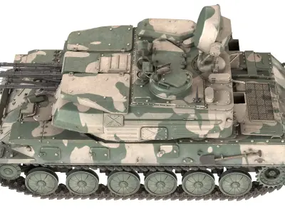 ZSU 23 4 Shilka Self Propelled Anti Aircraft Gun Low-poly 3D model