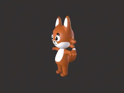 Cartoon 004 Character Fox Cute  3D model