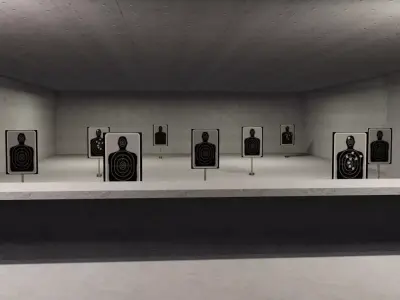 Shooting Room - Training - Tiro ao Alvo Low-poly 3D model