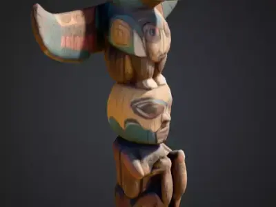 Totem Spirit Sculpture Low-poly 3D model