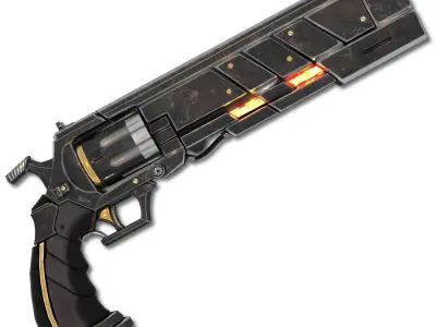 Xenon Hand Revolver Low-poly 3D model