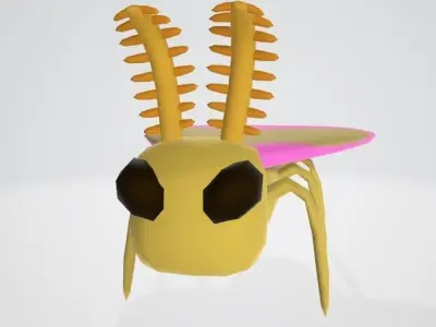 Rosy Maple Moth Low-poly 3D model