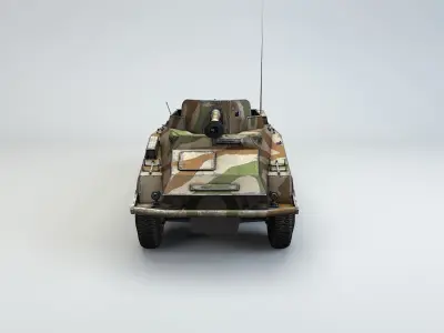 Low Poly SdKfz 234 4 Pakwagen Low-poly 3D model