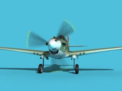 Curtiss P-40B Tomahawk V13 Soviet Union 3D model