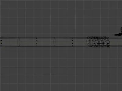 Low Poly Stylized Magic Staff with Skull and Red Cloth Wrap Low-poly 3D model