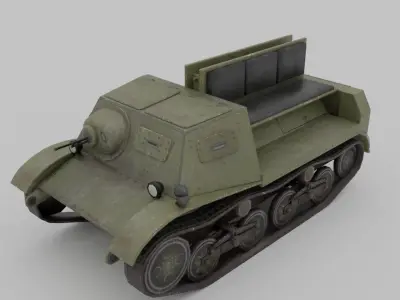 T-20 komsomolets armored tractor Low-poly 3D model
