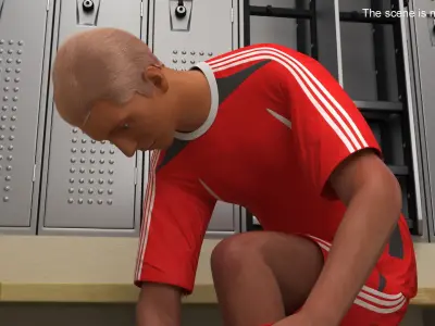 Soccer Player with Shoe Bag Fur 3D model